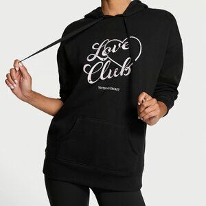 Victoria's Secret Cotton Black Love Club Hoodie - XLarge - NWT
